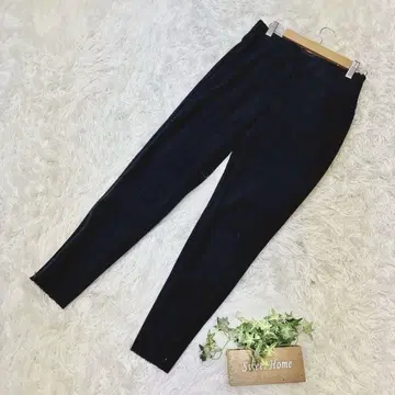 [ ZARA ] 자라 스트레치 크롭 팬츠 턱 허리밴딩 (L)
