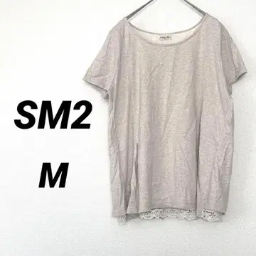 사만사 모스모스 SM2 티셔츠 백 컷소 레이스 반팔 베이지 M
