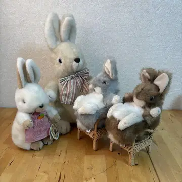 쇼와 레트로 퍼스트 사 토끼 봉제 인형 4개 묶음