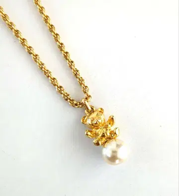 소니아 리키엘 곰 참 펄 목걸이 골드