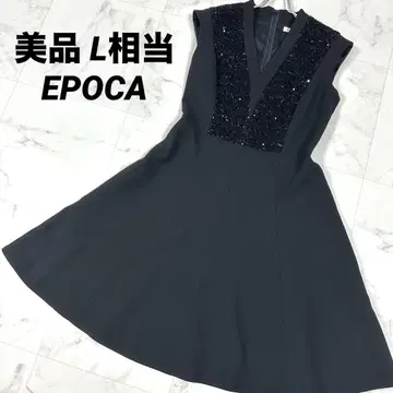 [새상품급] EPOCA 스팽글 비쥬 플레어 원피스 블랙 L 상당