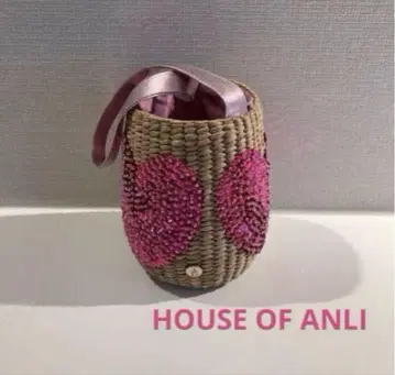 HOUSE OF ANLI 하우스 오브 안리 바스켓백 핑크 스팽글 새상품급