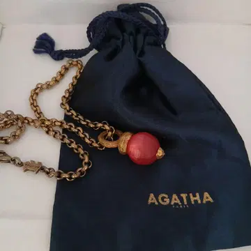AGATHA 핑크 비즈 목걸이