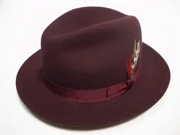 USA 뉴욕햇 Lite Felt Fedora 중절 버건디 M 새상품