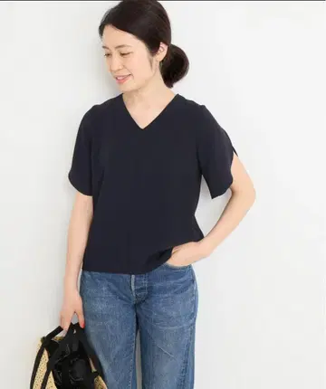 iena V넥 반팔 상의