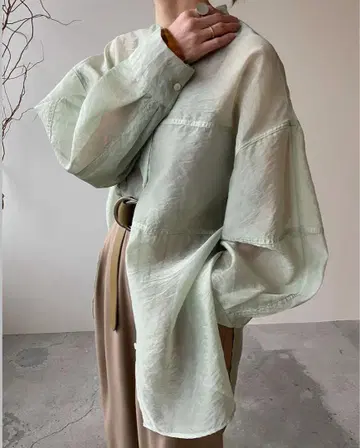 CLANE SWITCH SHEER SHIRT 민트