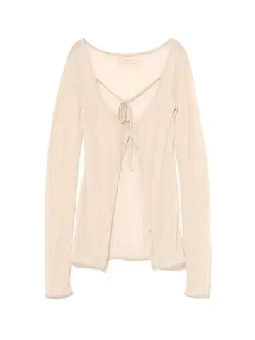 ANDMARY Lacey ribbon cardigan beige