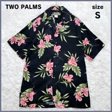 TWO PALMS 투 팜스 알로하 셔츠 하이비스커스 S 블랙