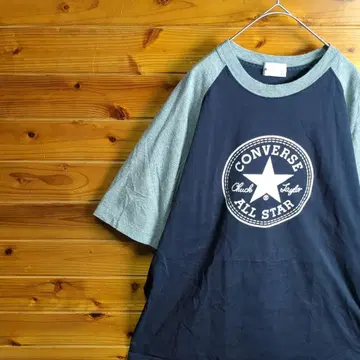 CONVERSE ALL STAR 컨버스 반팔 티셔츠 XL 네이비 그레이
