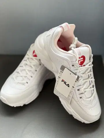 FILA 25.5 통굽 스니커즈 핑크 x 레드 하트 [ No.422 ]