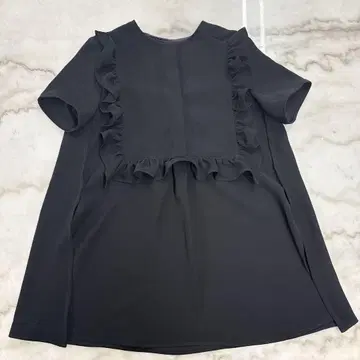 YOKOCHAN 프릴 트림 블라우스 블랙