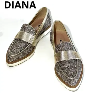 상태 좋음 DIANA 다이애나 글리터 슬립온 실버 골드