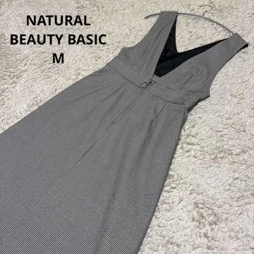 NATURAL BEAUTY BASIC 오버롤 스커트 체크 M