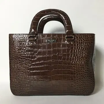 2507-81 | 새상품급 | 케이트 스페이드 핸드백 브라운 악어 엠보싱