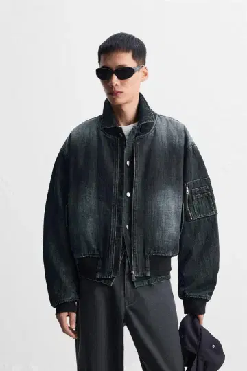 ZARA 자라 엠보싱 가공 봄버 자켓 M 완판템