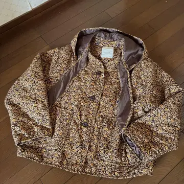 studio CLIP 후드 플라워 퀼팅 자켓