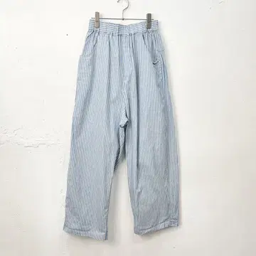 Y95) NARU 썸머 무라 데님 스트라이프 노포 팬츠 색스 블루
