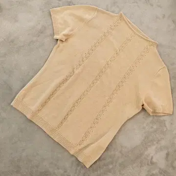 STYLE ME 썸머 니트 반팔 베이지 하이넥 사이즈 M 도쿄 스타일