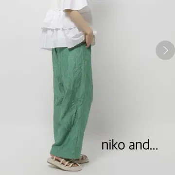 니코앤드 커팅 자카드 시어 팬츠