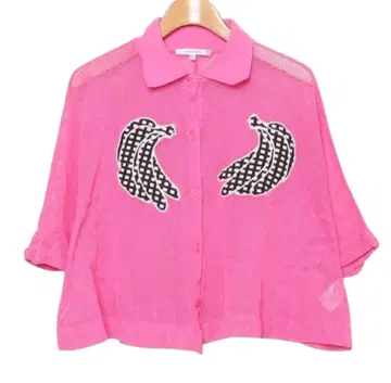 CARVEN Banana design mesh shirt