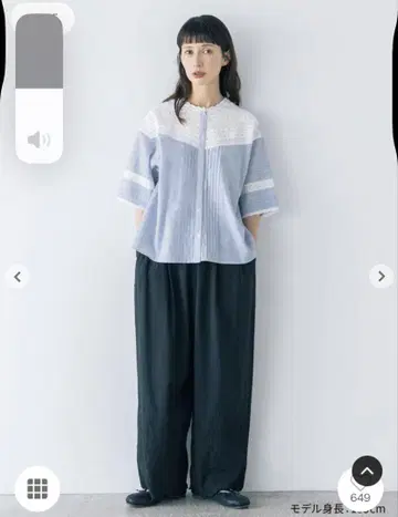kazumi 사만사 모스모스 자수 팬츠 블랙