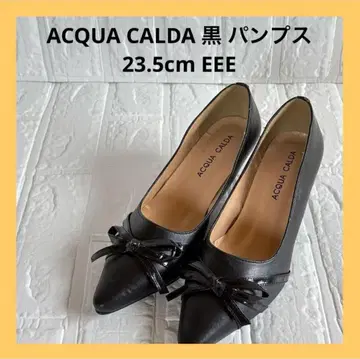 ACQUA CALDA 아쿠아칼다 펌프스 스틸레토 블랙 리본 부착