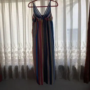 핑코 PINKO 인보트 맥시 길이 원피스 보더 실크 혼방