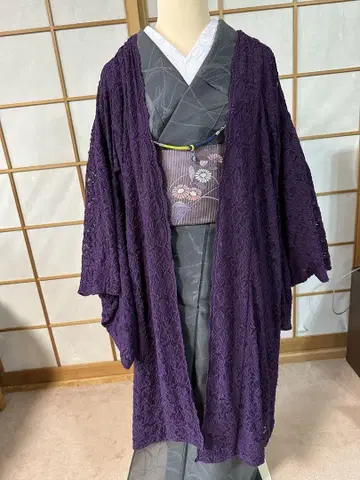 보라색 레이스 겉옷