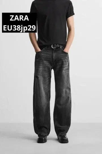 ZARA 자라 심 디테일 배기 데님 팬츠 EU38 jp30