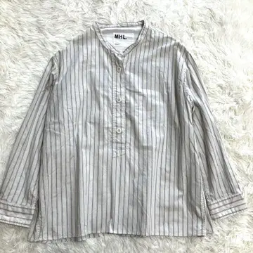 MHL. MARGARET HOWELL 밴드 카라 스트라이프 블라우스