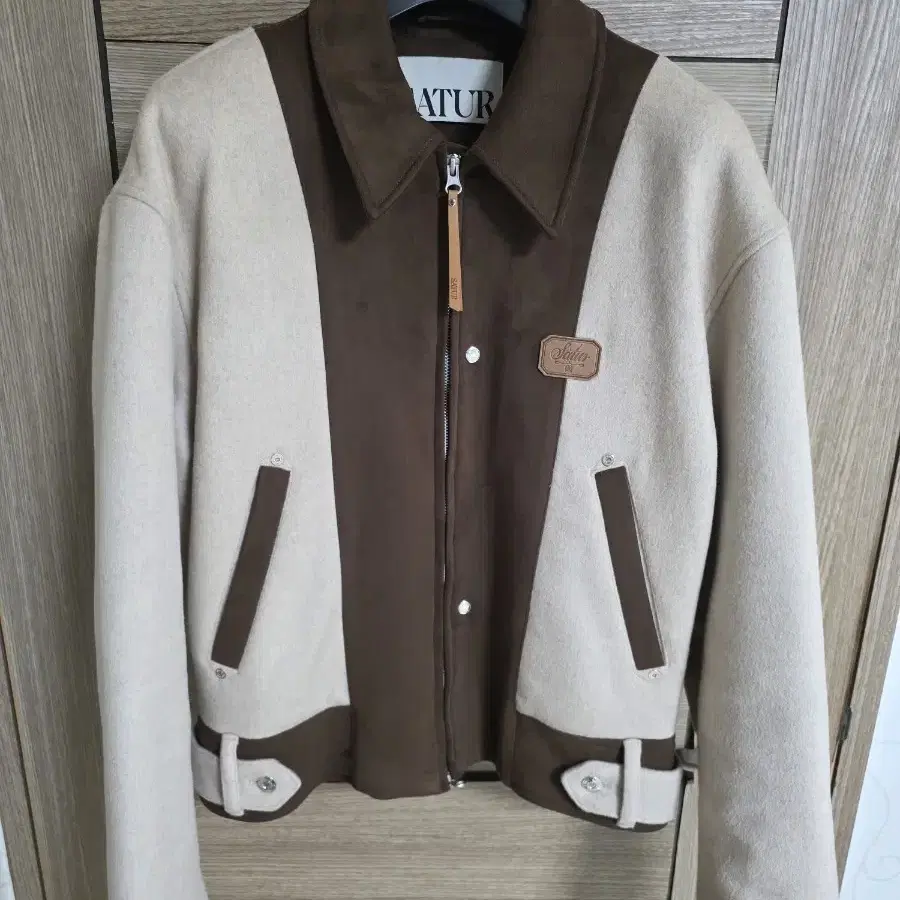 アウターその他 SATUR Collarless two-tone tweed jacket beige blue SA241UJP11 Tweed Blazer Jackets for Women Sweater Blazers Beige Cream