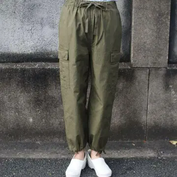 TRAVAIL MANUEL 립스탑 카고 팬츠 화이트 군빵