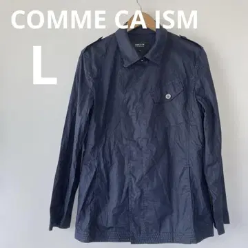 COMME CA ISM 네이비 여름 셔츠 자켓 긴팔 셔츠 코트 스타일