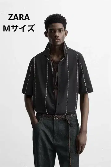 ZARA 자라 대비 자수 셔츠 M 완판템