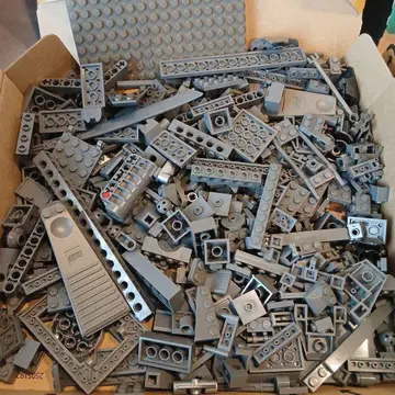16 LEGO 그레이 블록 부품 모음
