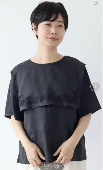 yuni 세일러 카라 블라우스 린넨 블라우스 블랙 새상품급