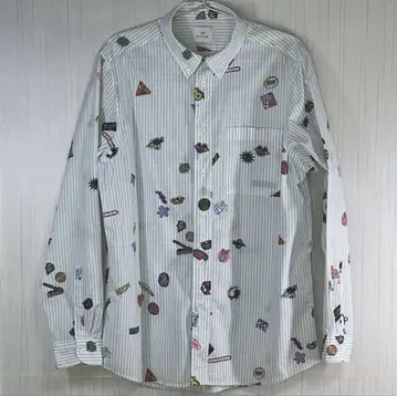 [미사용] PS Paul Smith 스몰 스티커 버튼 다운 셔츠