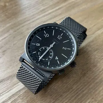 FOSSIL 블랙 아날로그 시계 메쉬 스트랩