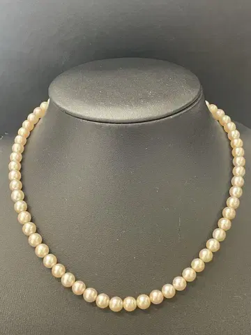 [TR] 펄 목걸이 클로징 실버 약 6.8mm 40cm 여성용 액세서리