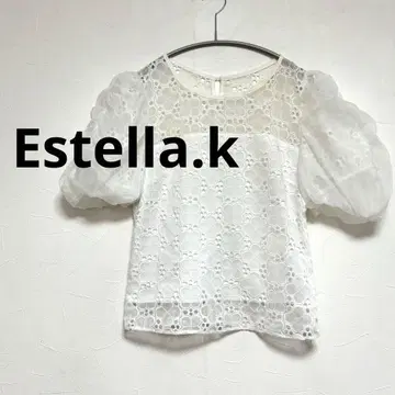 에스테라케이 estlla.k 꽃무늬 시어 블라우스 화이트 여성용 F