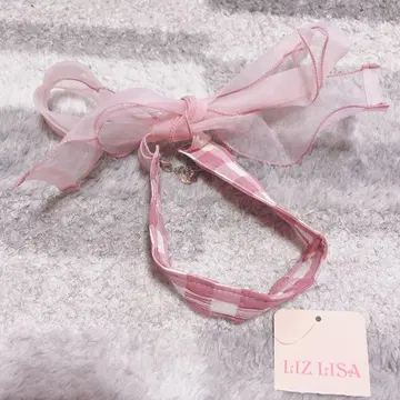 [새상품] LIZ LISA 핑크 체크 초커