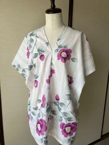 기모노 리메이크 뒤집어쓰는 블라우스 유카타 츠바키