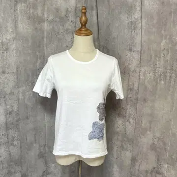 Y's for living 패치워크 꽃무늬 심플 티셔츠 레트로