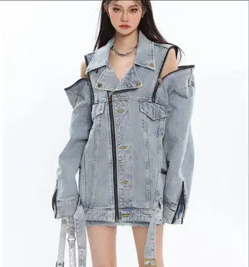 해외 import 개성적인 데님 자켓 변형 데님 자켓
