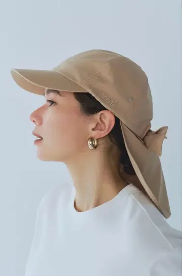 yori UV 차양 부착 리본 캡 베이지 요리