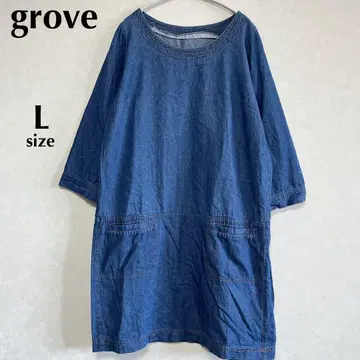 grove 그로브 L 새상품급 데님 블루 7부 소매 튜닉