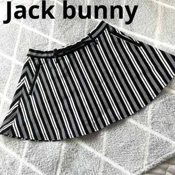 골프 Jackbunny 플레어 스커트 블랙과 화이트 스트라이프