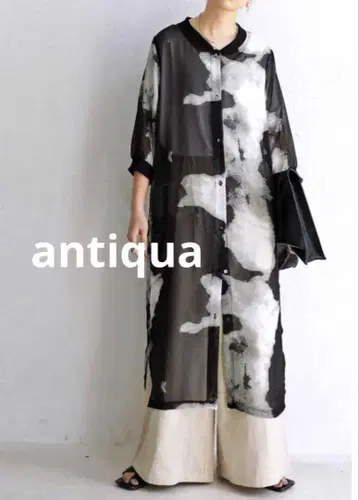 새상품급 antiqua/안티카 시어 롱 가디건 7부 소매 [인기]