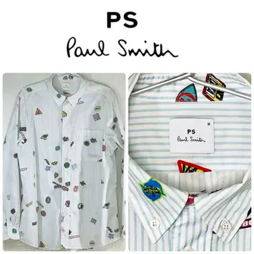[미사용] PS Paul Smith 스몰 스티커 버튼 다운 셔츠