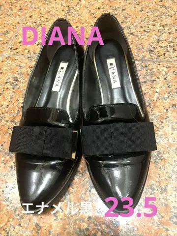 DIANA 블랙 리본 로퍼 에나멜 23.5cm